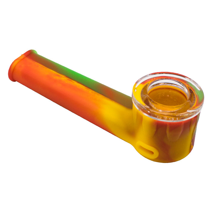 Yellow Silicone Pipe With Glass Bowl