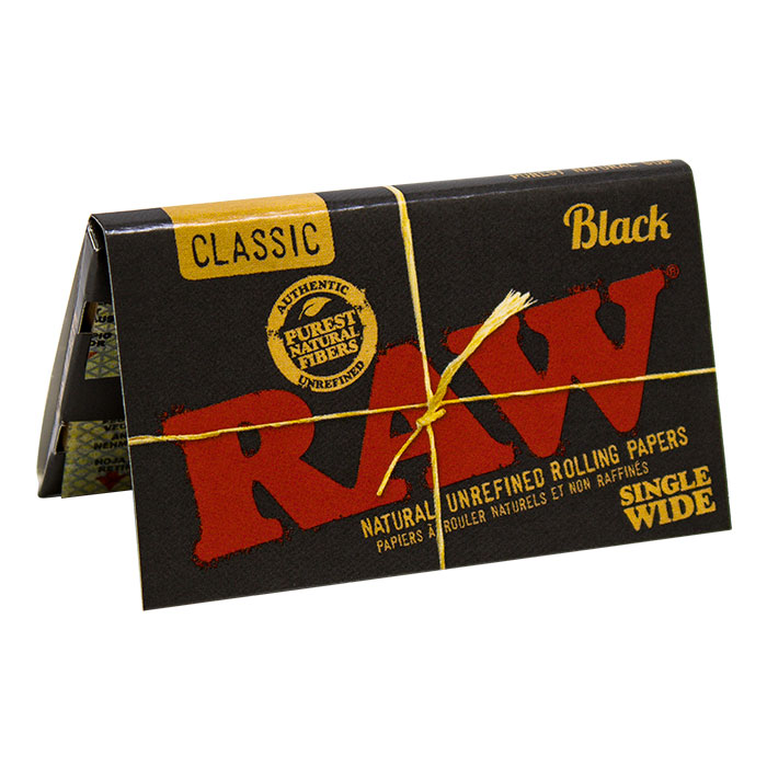 Raw Black Single wide Rolling Paper Ct 25