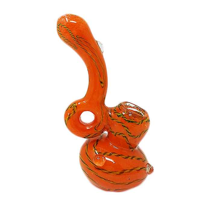 FRIT WORK ROPE DESIGN GLASS BUBBLER 7 INCHES