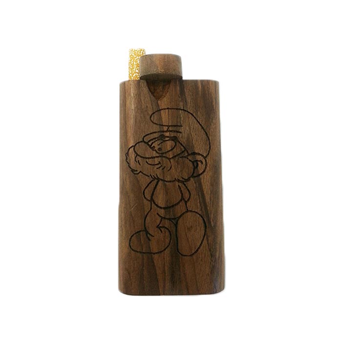 PAPA SMURF WOODEN DUGOUT 4 INCHES