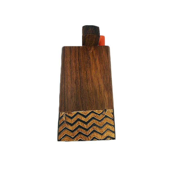 STRIPED WOODEN INLAY DUGOUT 4 INCHES