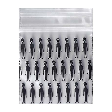 APPLE BAG BLACK ALIEN 1 INCHES X 1 INCHES