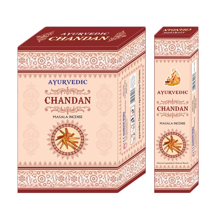 Ayurvedic Chandan Incense Display of 12