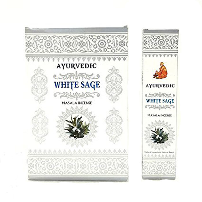 Ayurvedic White Sage Incense Display of 12