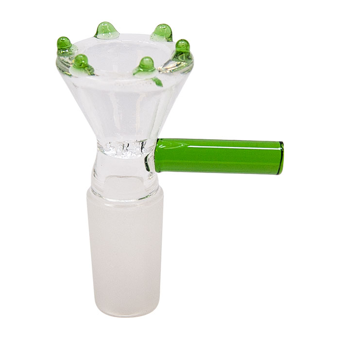 GREEN HONEYCOMB In-Built GLASS BOWL WITH DOTS 14 MM