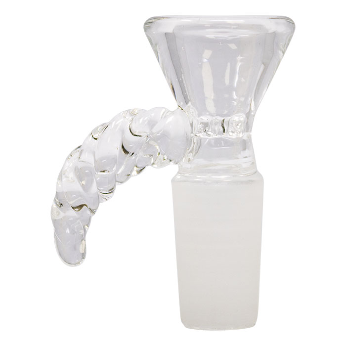 CLEAR GLASS BOWL WITH TWIST HANDLE 14MM
